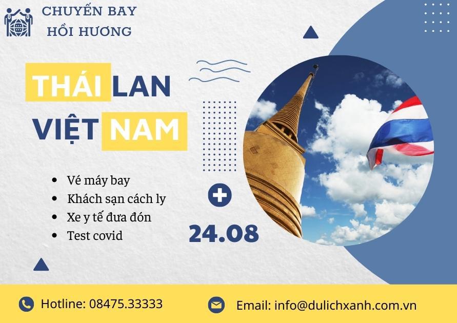 Chuyến bay từ Thái Lan về Việt Nam 24/08