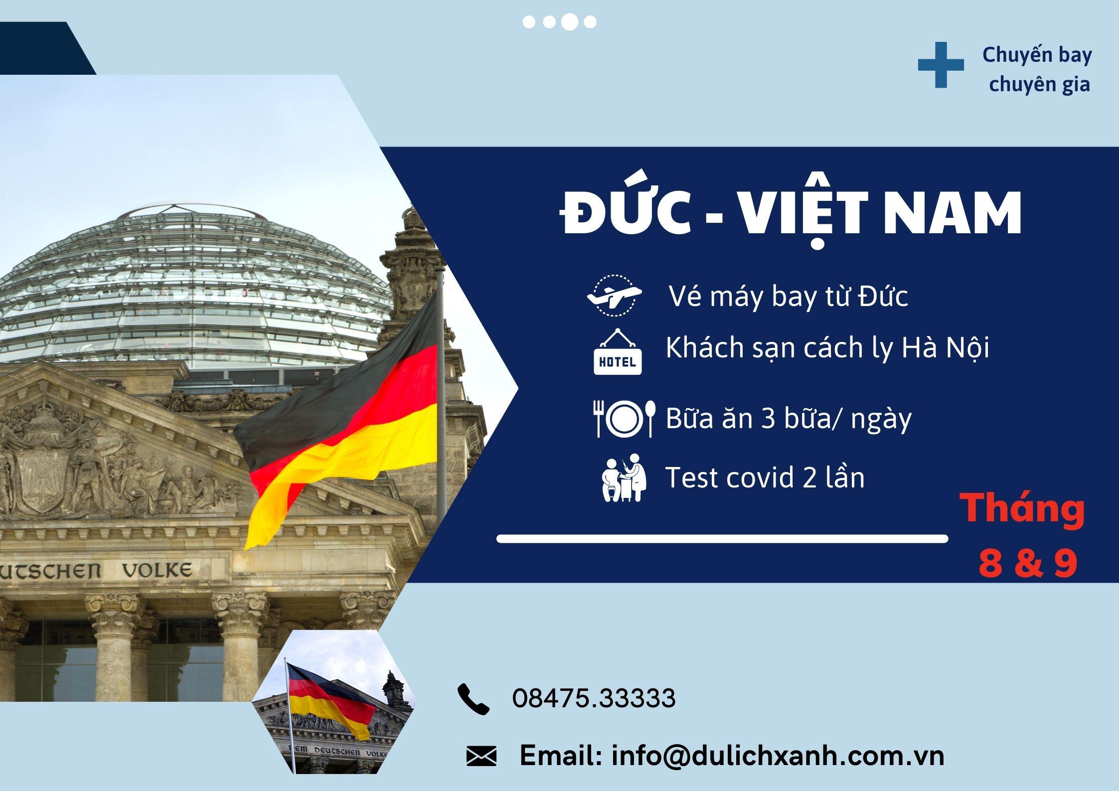 Chuyến bay đón chuyên gia Đức về Việt Nam tháng 8 & 9